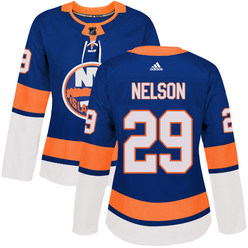 Adidas New York Islanders #29 Brock Nelson Royal Blue Home Authentic Women Stitched NHL Jersey